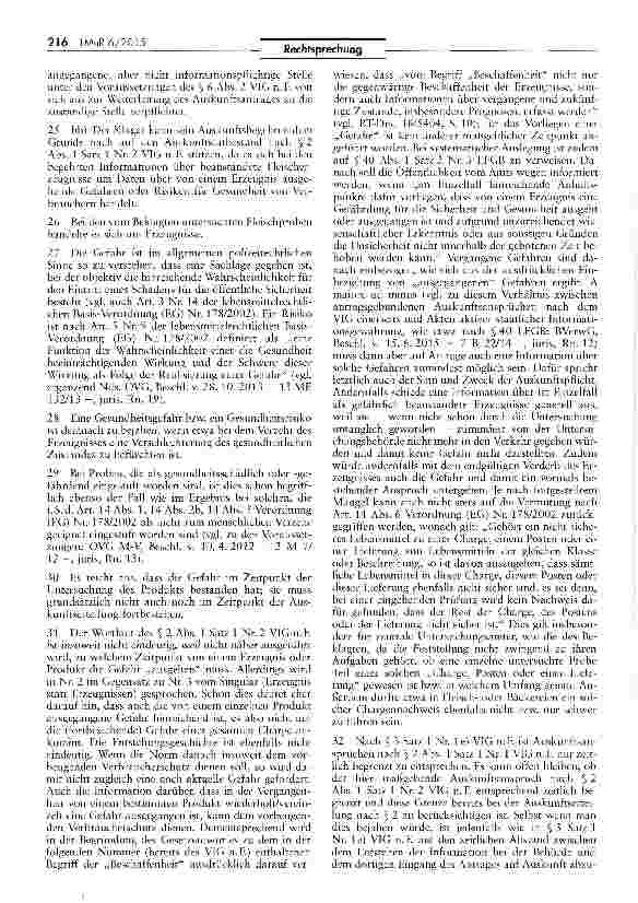 Vorschauseite 6: Informationsanspruch nach dem VIG gegenüber demLAVES