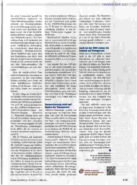 Vorschauseite 2: Transparenz in der klinischen Forschung