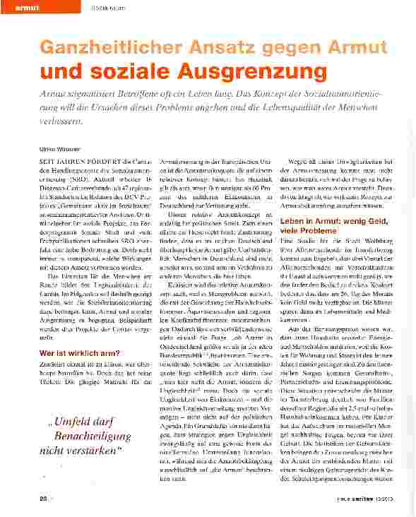 Vorschauseite 1: Ganzheitlicher Ansatz gegen Armut und soziale Ausgrenzung