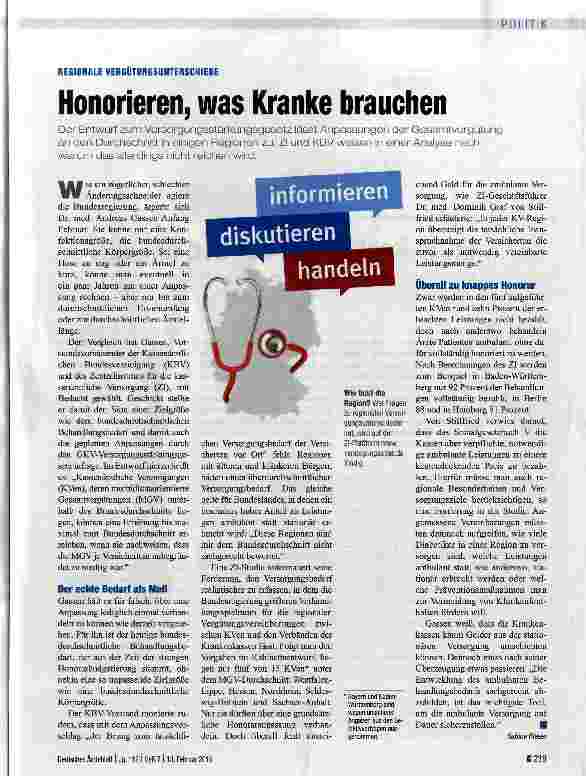 Vorschauseite 1: Honorieren, was Kranke brauchen