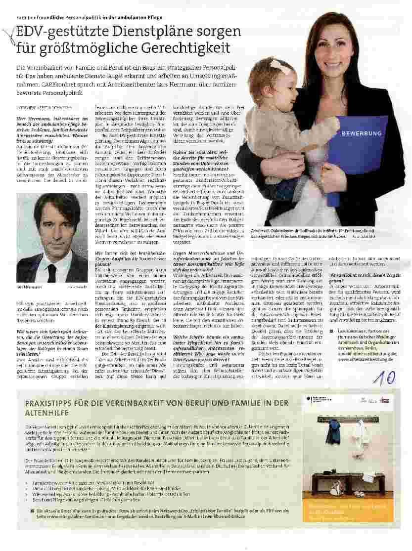Vorschauseite 1: EDV-gestützte Dienstpläne sorgen für größtmögliche Gerechtigkeit