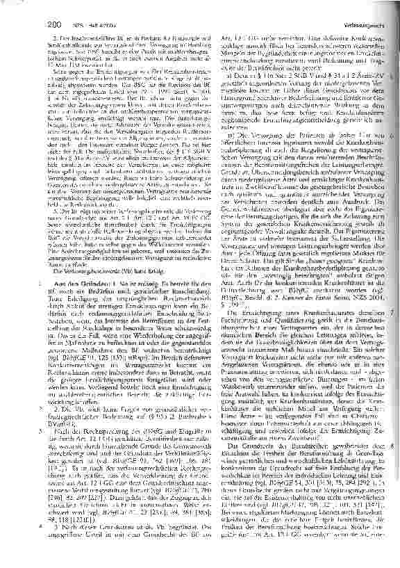 Vorschauseite 2: Verfassungsrecht. Zum Behandlungsprimat des niedergelassenen Arztes