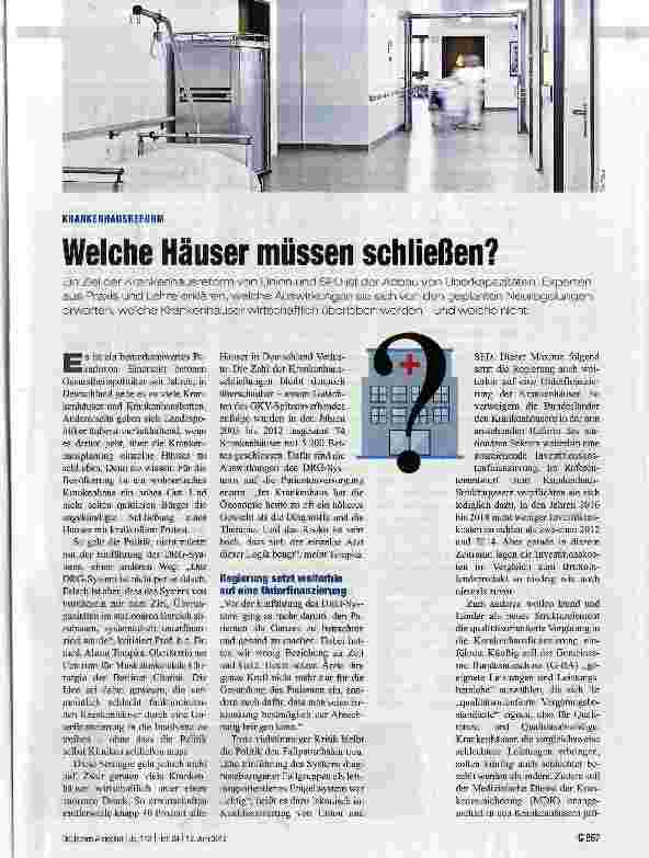 Vorschauseite 1: Welche Häuser müssen schließen?