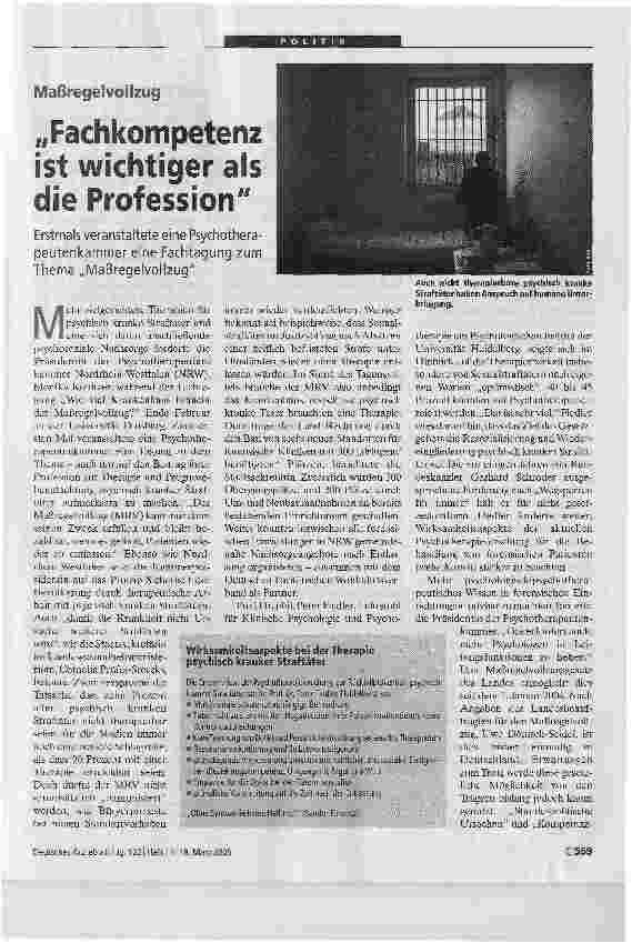 Vorschauseite 1: Fachkompetenz ist wichtiger als ProfessionMaßregelvolzug