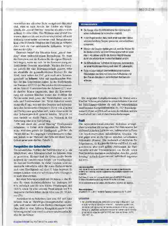 Vorschauseite 5: Anlage einer Fertilitätsreserve bei nichtmedizinischen Indikationen