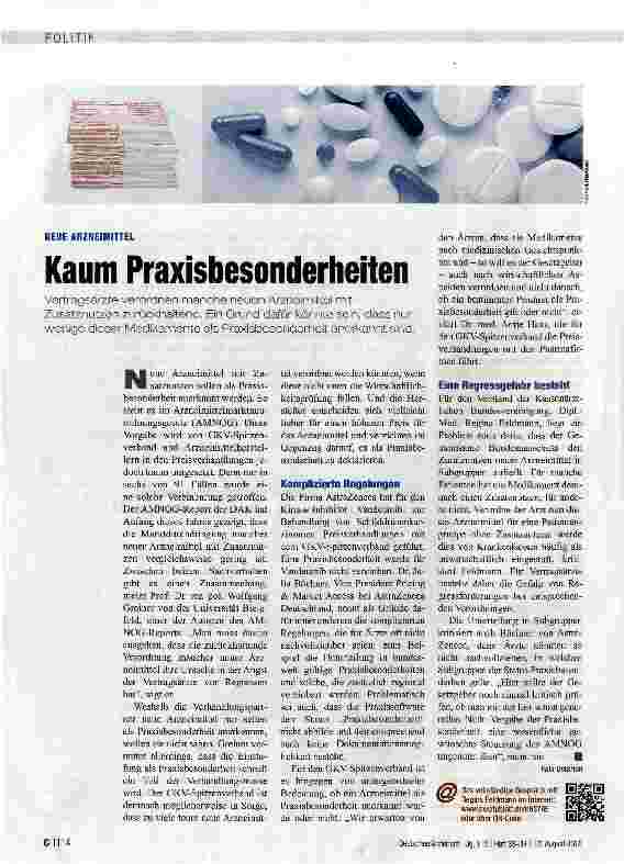 Vorschauseite 1: NEUE ARZNEIMITTELKaum Praxisbesonderheiten