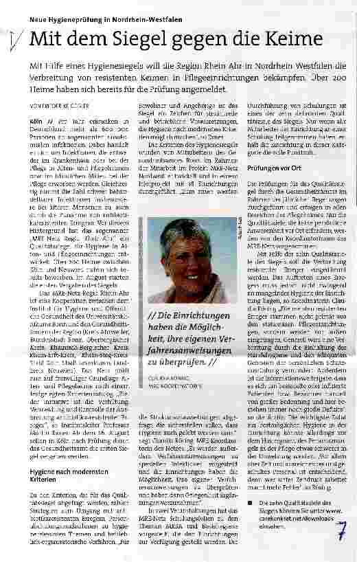 Vorschauseite 1: Mit dem Siegel gegen die Keime