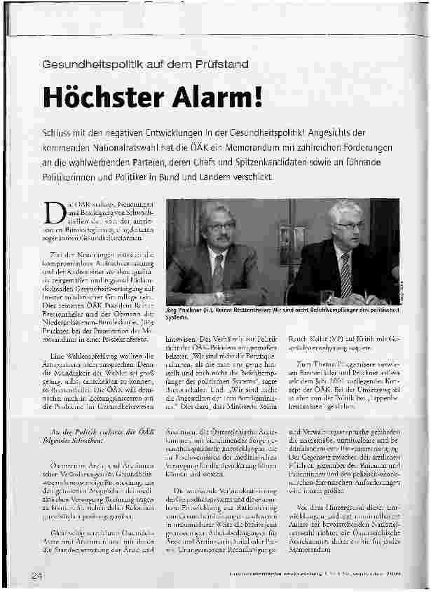 Vorschauseite 1: Höchster Alarm!