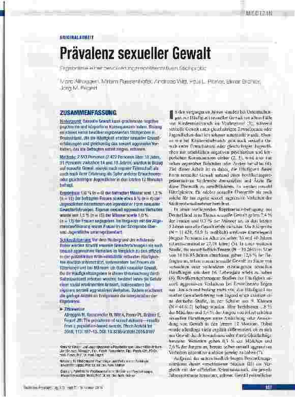 Vorschauseite 1: Prävalenz sexueller Gewalt