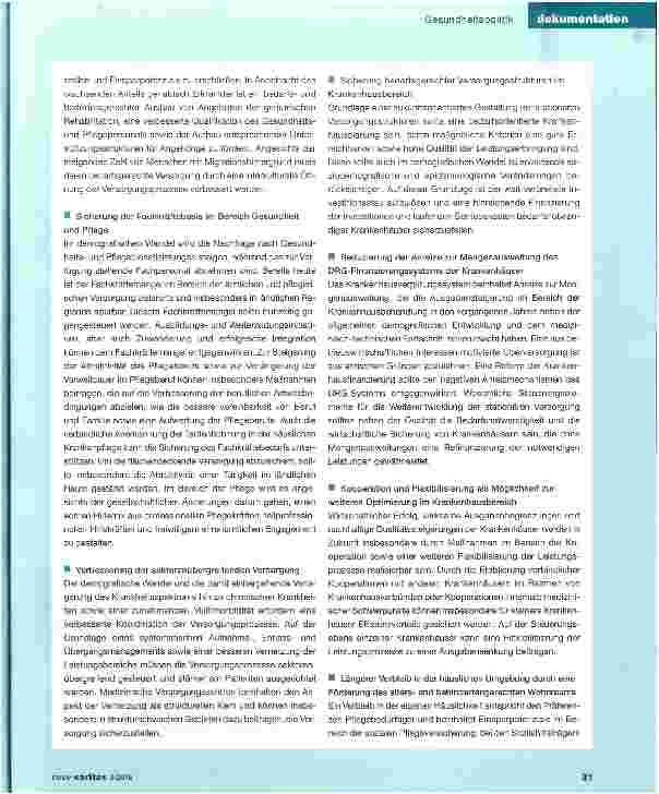 Vorschauseite 3: Impulspapier „Gesundheit und Pflege im demografischen Wandel