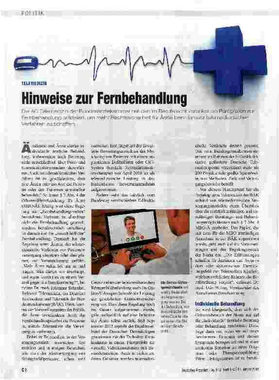 Vorschauseite 1: Hinweise zur Fernbehandlung