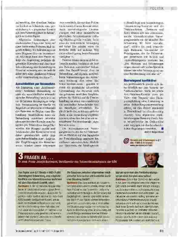 Vorschauseite 2: Hinweise zur Fernbehandlung