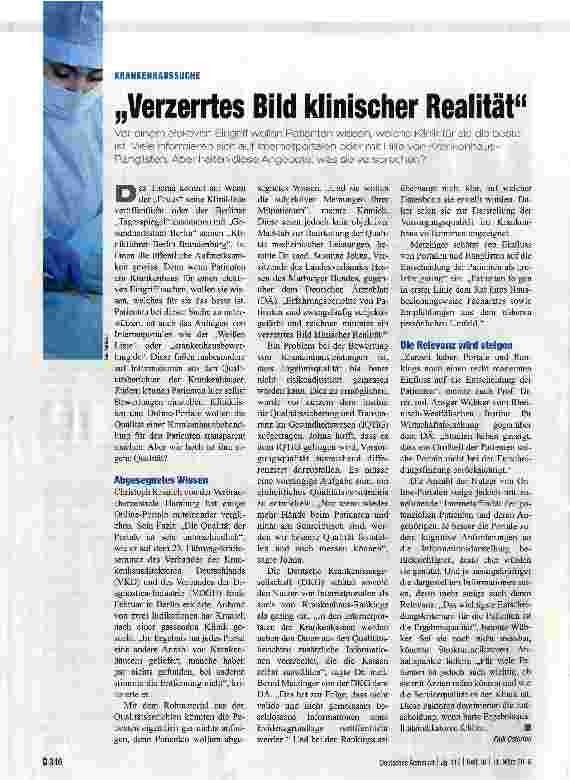 Vorschauseite 1: Verzerrtes Bild klinischer Realität