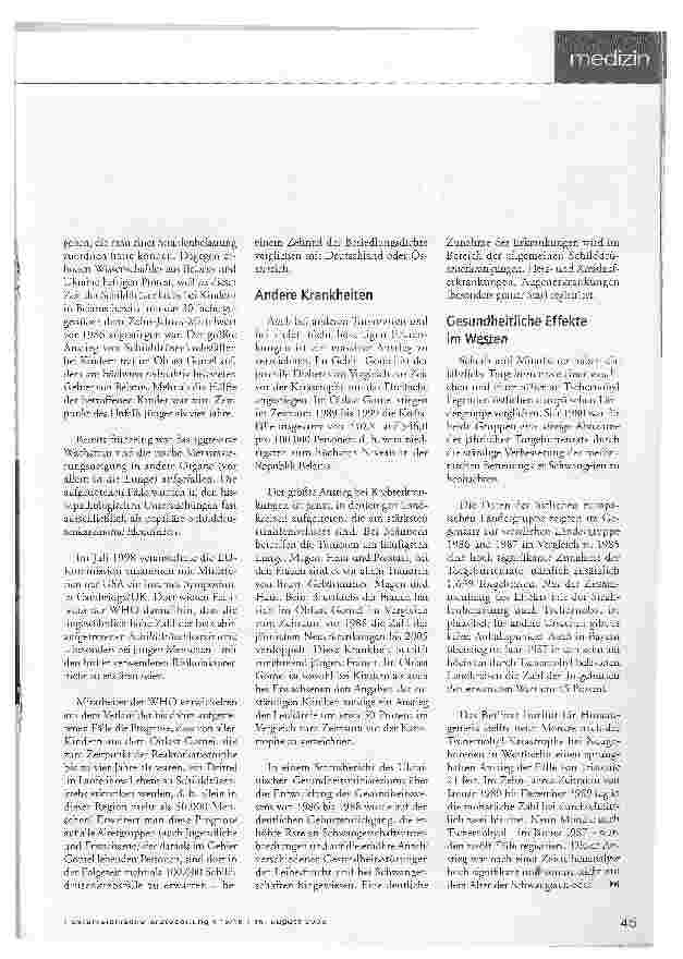 Vorschauseite 2: Tschernobyl - 20 Jahre danach