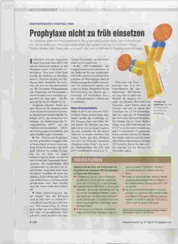 Vorschauseite 1: Prophylaxe nicht zu früh einsetzen