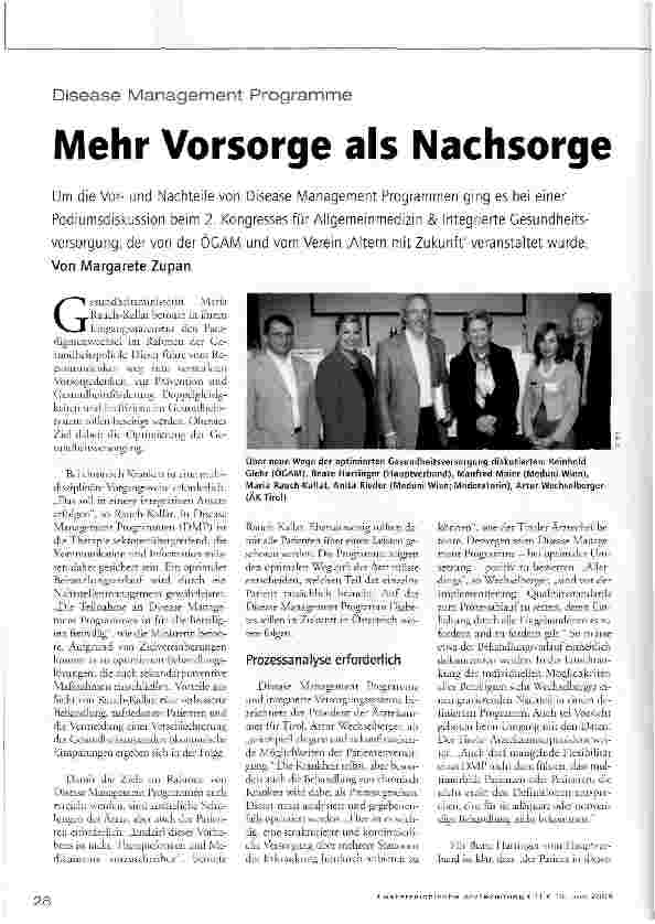 Vorschauseite 1: Mehr Vorsorge als Nachsorge