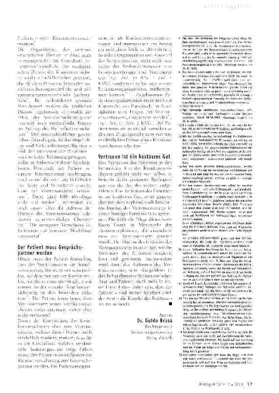 Vorschauseite 2: Kann der Patient dem Vertrauensarzt trauen?