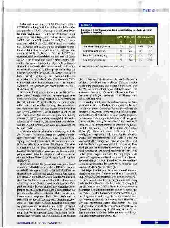 Vorschauseite 5: Prävalenz der eingeschränkten Nierenfunktion