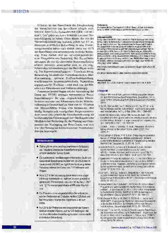 Vorschauseite 6: Prävalenz der eingeschränkten Nierenfunktion
