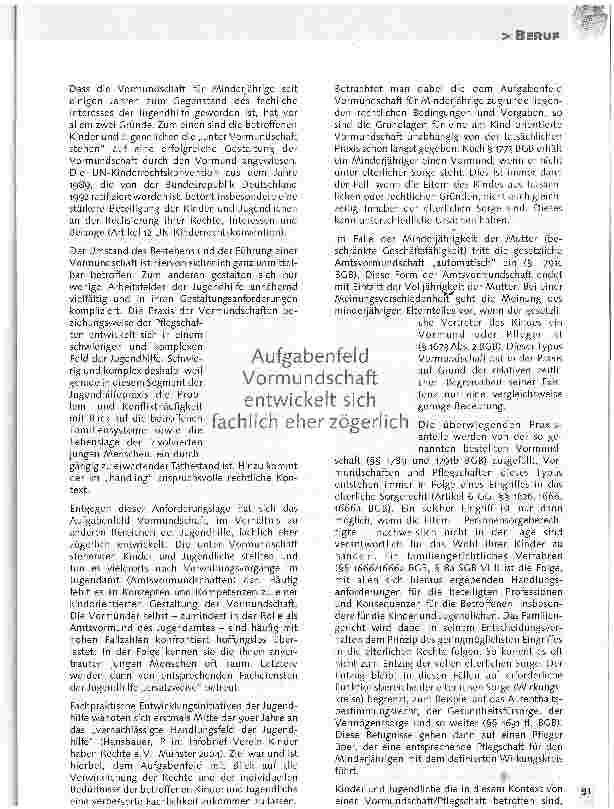 Vorschauseite 2: Vormundschaft für MinderjährigeEin Aufgabenfeld im Aufbruch