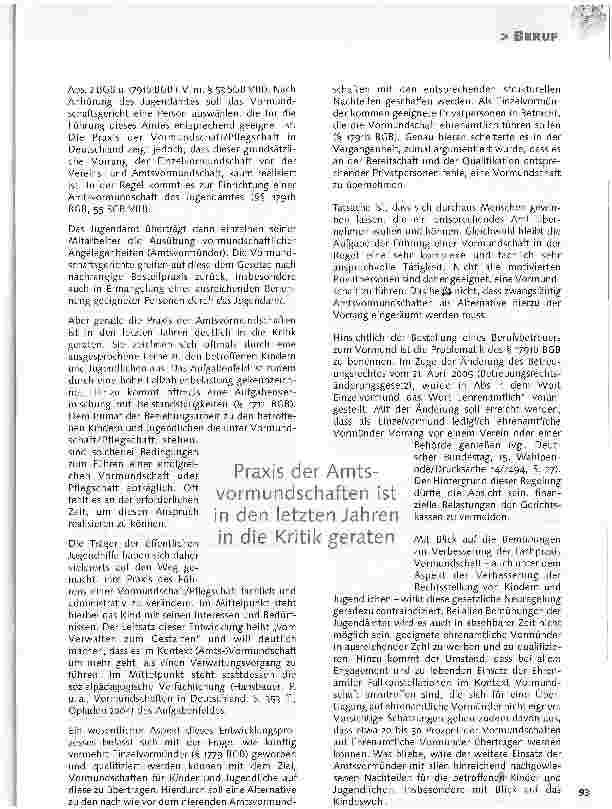 Vorschauseite 4: Vormundschaft für MinderjährigeEin Aufgabenfeld im Aufbruch