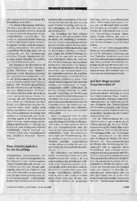 Vorschauseite 2: Sachverständigenräte. Gute Ideen setzen sich langfristig durch.Was kann wissenschaftliche Poiitikberatung leisten? Wo liegen die Grenzen?