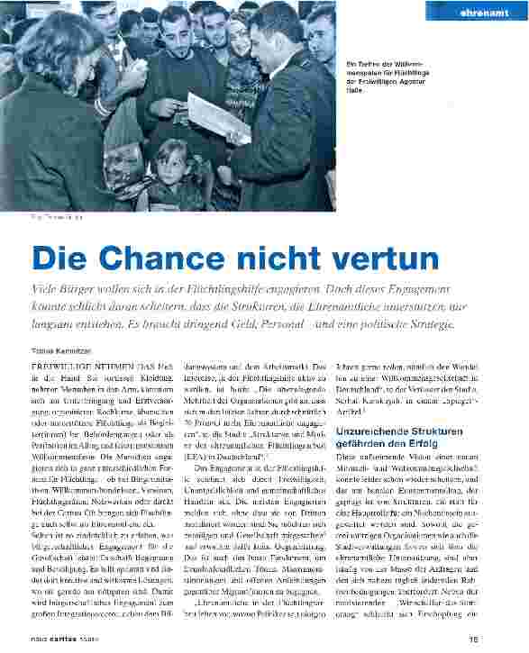 Vorschauseite 1: Die Chance nicht vertun