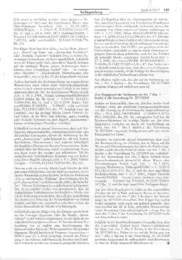 Vorschauseite 4: Schutzfähigkeit der Wortmarke „BasenCitrate für pharmazeutische und diätetische Erzeugnisse