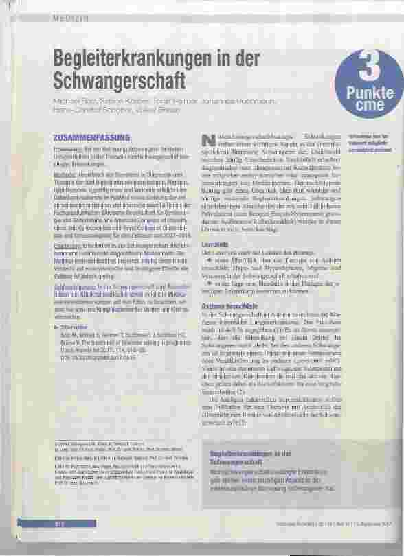 Vorschauseite 1: Begleiterkrankungen in der Schwangerschaft