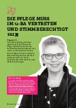 Vorschauseite 1: Die Pflege muss im G-BA vertreten und stimmberechtigt sein.