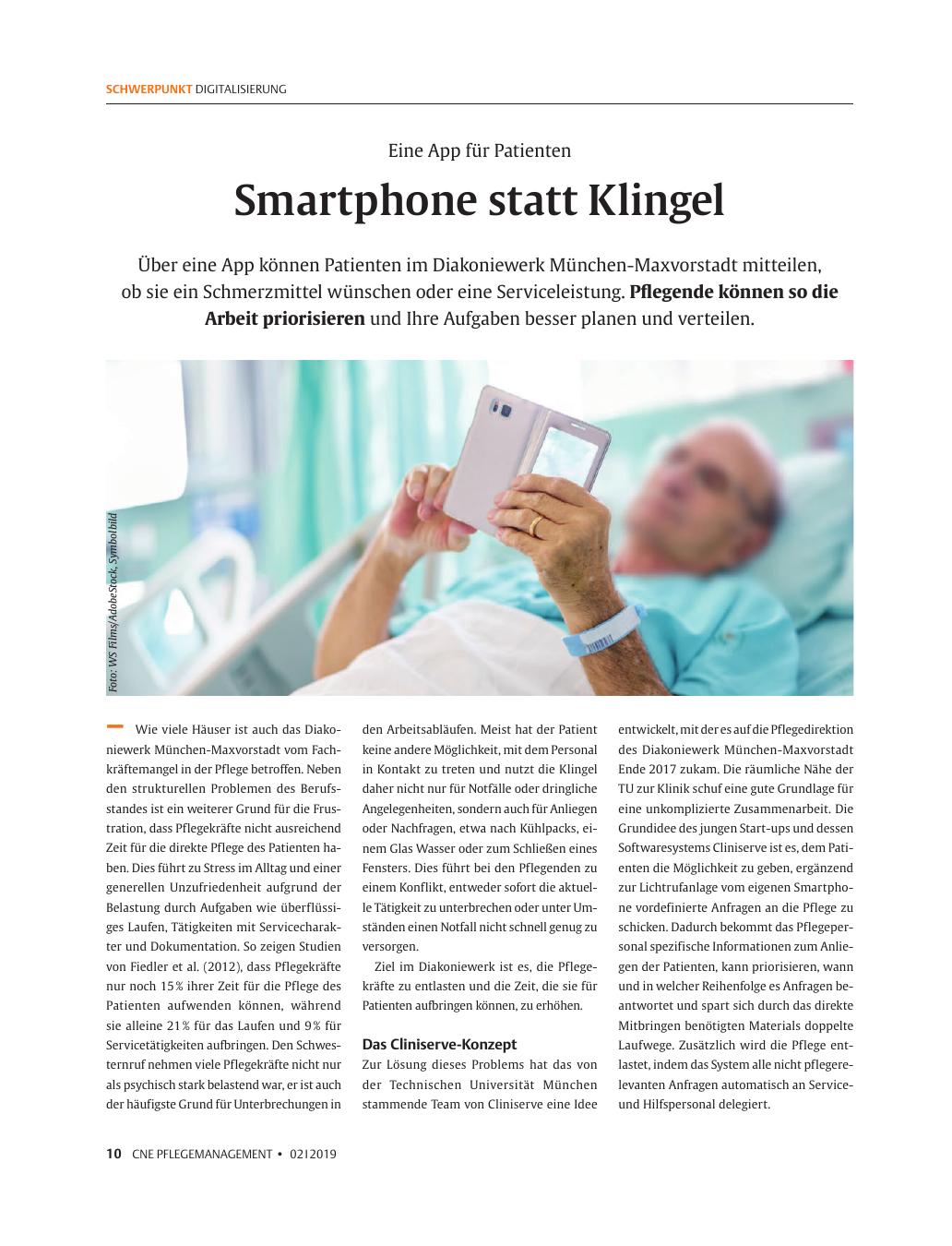 Vorschauseite 1: Smartphone statt Klingel