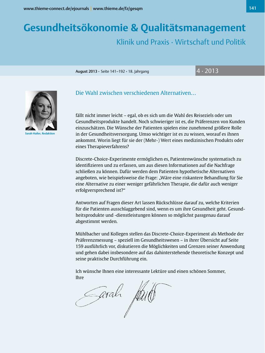 Vorschauseite 1: Die Wahl zwischen verschiedenen Alternativen?