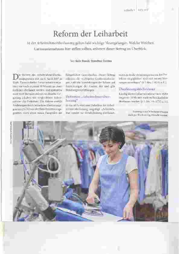 Vorschauseite 1: Reform der Leiharbeit