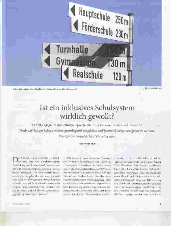 Vorschauseite 1: Ist ein inklusives Schulsystem wirklich gewollt?