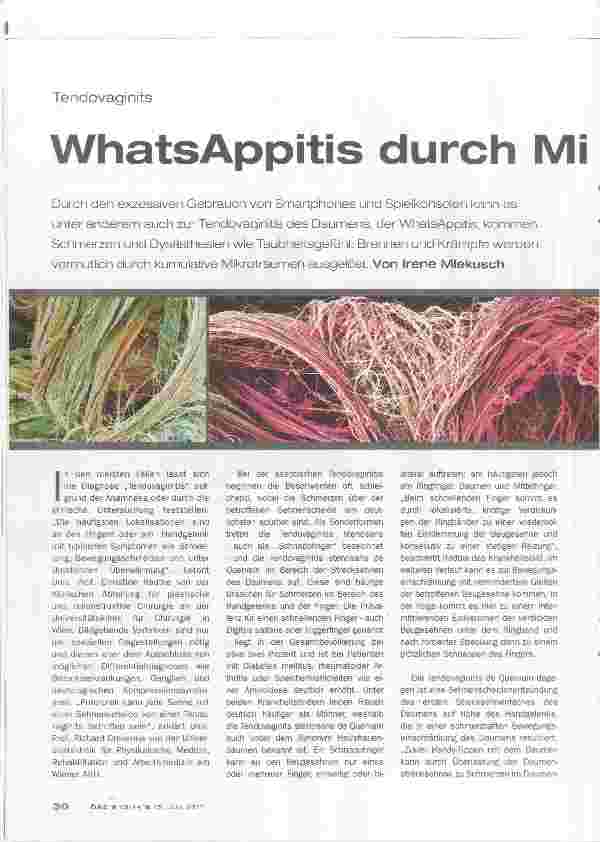 Vorschauseite 1: WhatsAppitis durch Mikrotraumen