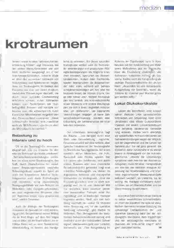 Vorschauseite 2: WhatsAppitis durch Mikrotraumen
