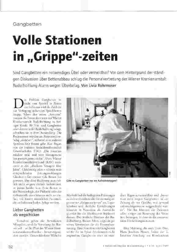 Vorschauseite 1: Volle Stationen in Grippe-zeiten