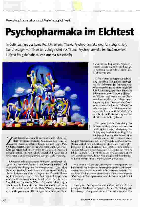 Vorschauseite 1: Psychopharmaka im Elchtest