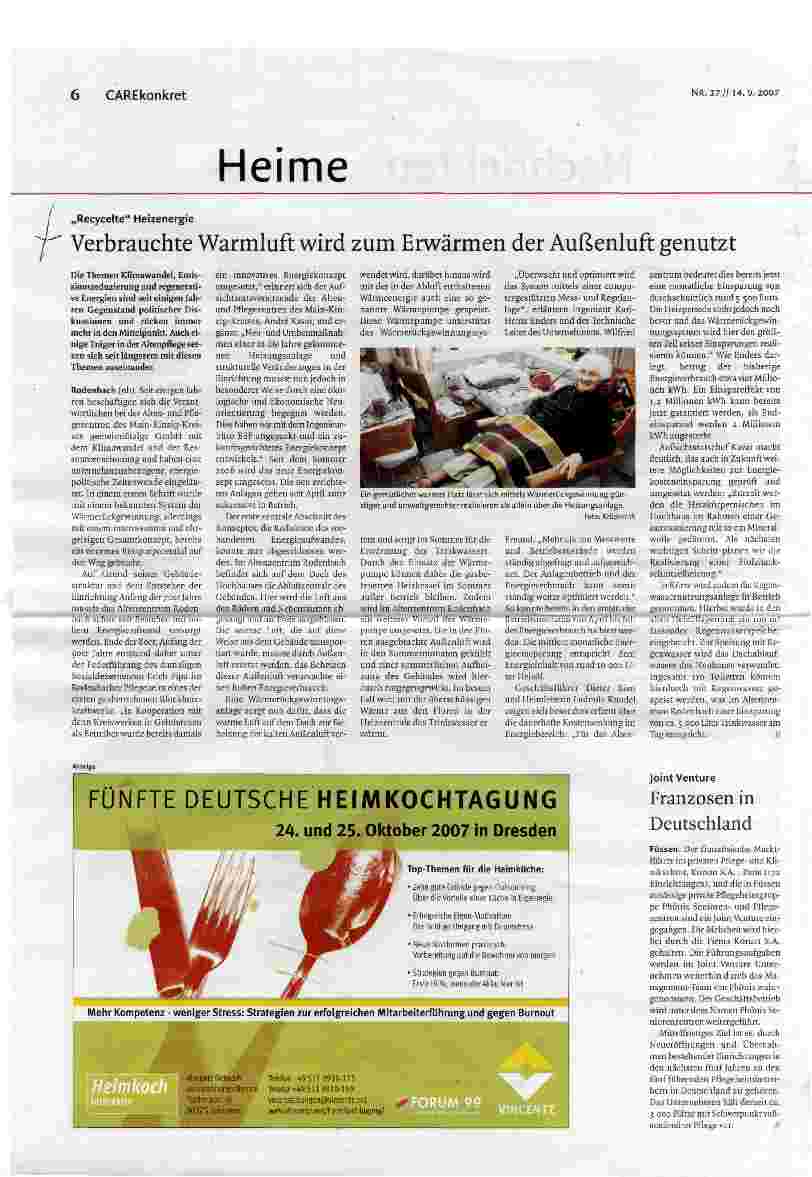 Vorschauseite 1: Verbrauchte Warmluft wird zum Erwärmen der Außenluft genutzt