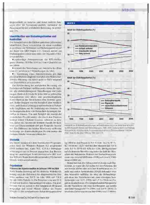 Vorschauseite 3: Trends in der Prävalenz und ambulanten Versorgung vonMenschen mit Diabetes mellitus