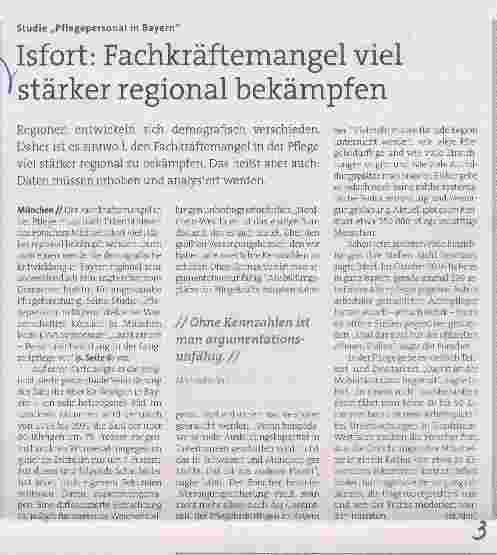 Vorschauseite 1: Isfort: Fachkräftemangel viel stärker regional bekämpfen