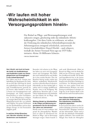 Vorschauseite 1: «Wir laufen mit hoher Wahrscheinlichkeit in ein Versorgungsproblem hinein»