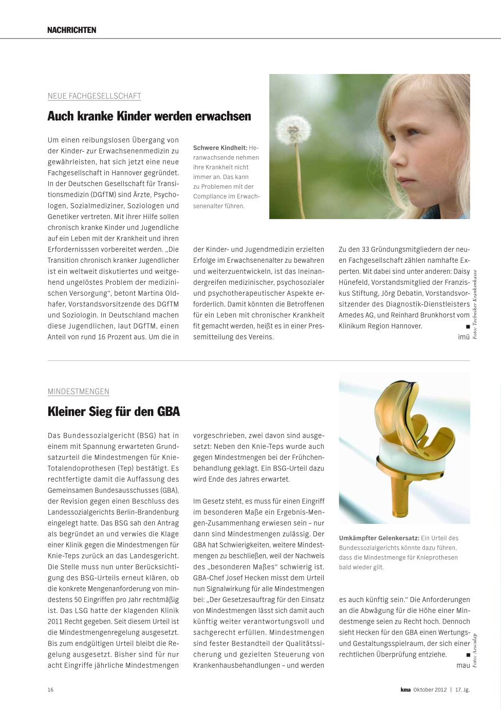 Vorschauseite 1: Kleiner Sieg für den GBA