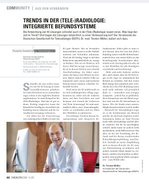 Vorschauseite 1: Trends in der / Tele)- Radiologie: Integrierte Befundsysteme