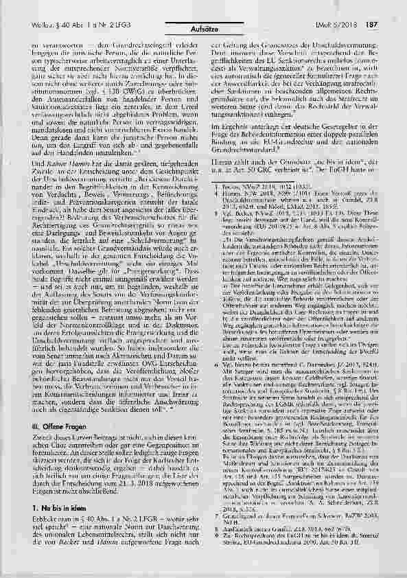 Vorschauseite 2: Einige Fragen zu § 40 Abs. 1 a Nr. 2 LFGB