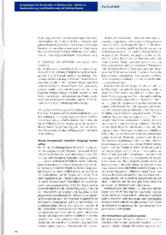 Vorschauseite 3: Kompetenzen für Berufsrollen in Palliative Care - Schritte zu Standardisierung, Qualitätssicherung und Glaubwürdigkeit