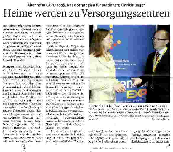 Vorschauseite 1: Heime werden zu Versorgungszentren