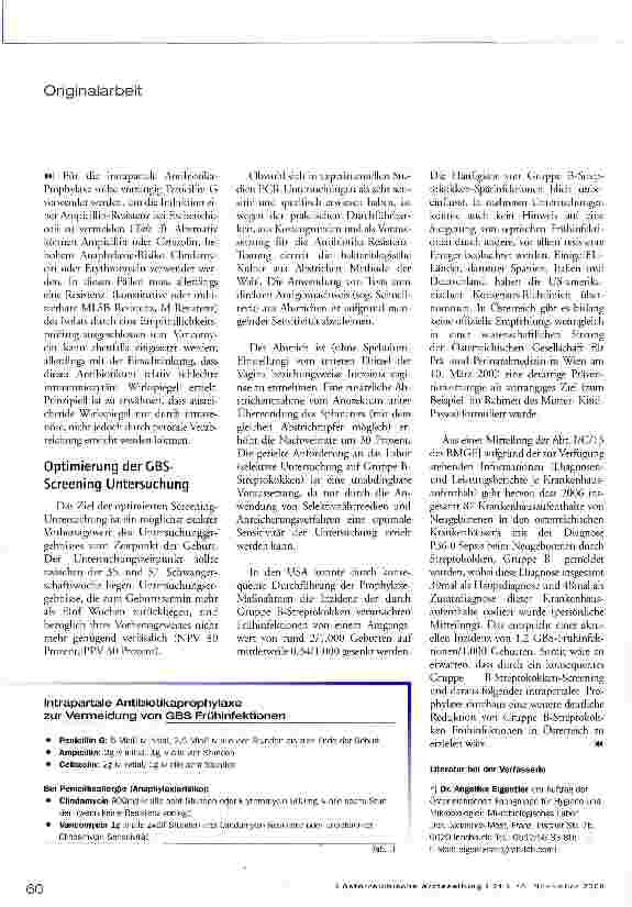 Vorschauseite 3: B-Streptokokken-Screening in der Schwangerschaft