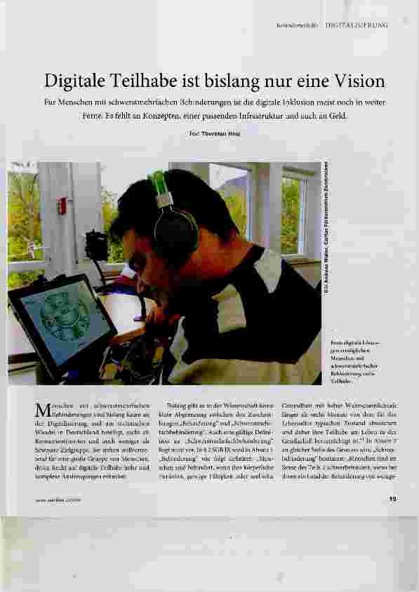 Vorschauseite 1: Digitale Teilhabe ist bislang nur eine Vision