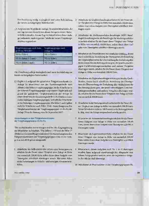 Vorschauseite 2: Neue Anlage 2 e für Mitarbeiter im Rettungsdienst/Krankentransport Beschlüsse der Bundeskommission 3/2017 vom 12. Oktober 2017 in Erfurt